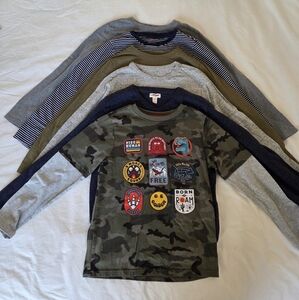 Bundle of 6 Boys Long Sleeve Tops Size 8/10 Cat & Jack H&M 365Kids